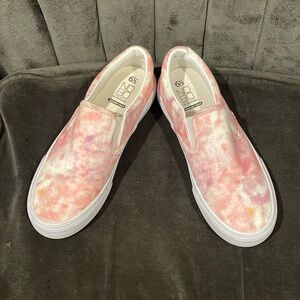 Non-Slip Memory Foam White Pink Shoes Sz 6.5